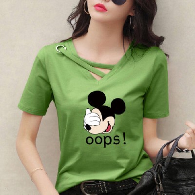 T恤女士卡通衬衫卡通印花
